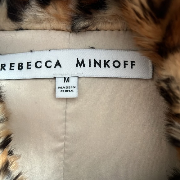 Rebecca Minkoff medium Hudson Faux Fur Moto Jacket Leopard Print - Picture 3 of 5